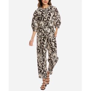 Rebecca Taylor Paisley Belted Jumpsuit Size S